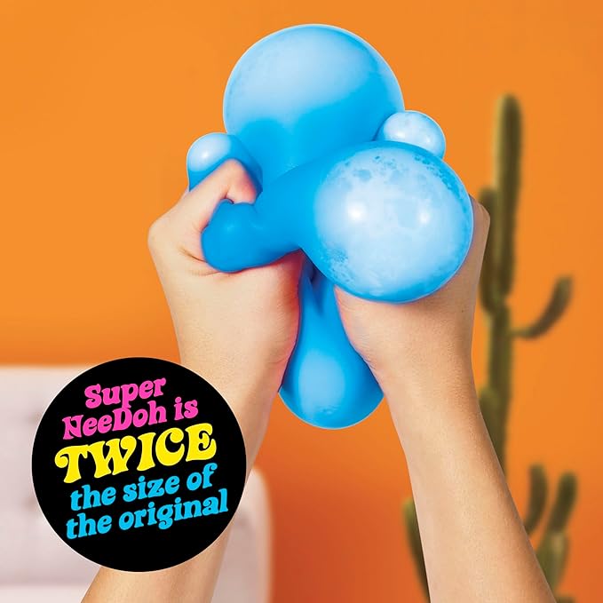 Schylling Brand Original Super Nee Doh Stress Ball Fidget Toy - Huge 4.5" in Diameter - Jumbo Squishy Squeezy Fun - Colors Assorted - Ages 3+