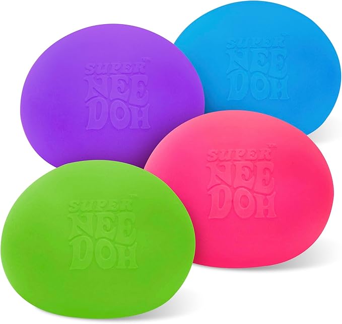 Schylling Brand Original Super Nee Doh Stress Ball Fidget Toy - Huge 4.5" in Diameter - Jumbo Squishy Squeezy Fun - Colors Assorted - Ages 3+